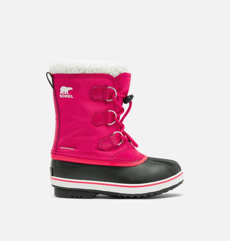 Kids Snow Boots Pink/Black - Sorel Youth Yoot Pac™ Nylon - 830254-ARN